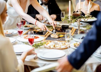 Festive dinner at the restaurant