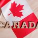 Flag of Canada, the word Canada in wooden abstract letters